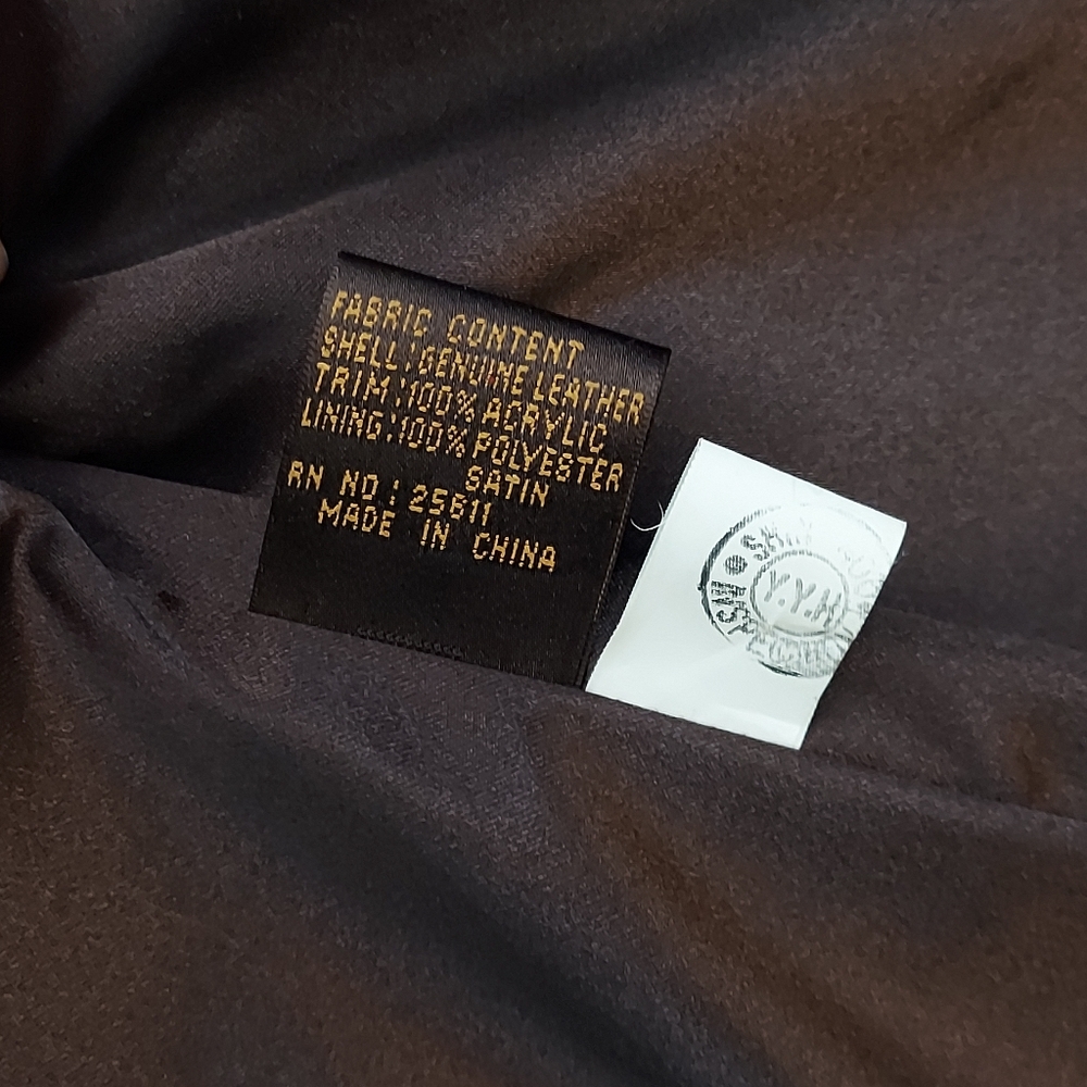 Guess Brown Leather Jacket with Faux Fur Collar - Picture 11 of 15